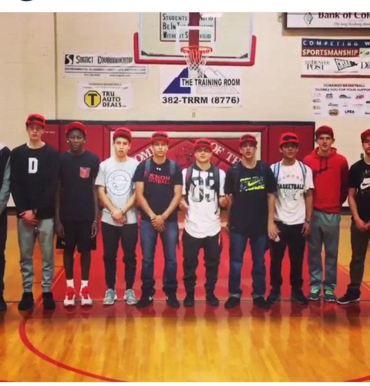 TrueColorado970's tweet photo. These guys made it to the 4A Colorado Sweet 16 and they know how to rep some gear too🔴⚫️ https://t.co/eAsFjGdqVp