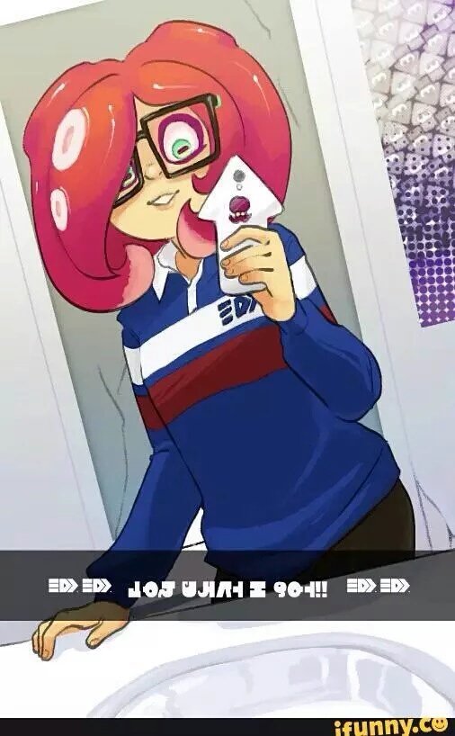 motherlyocto's tweet image. "Pre-bedtime Octo-Shellfie~! :3 "