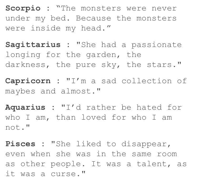 astrologyfinest's tweet photo. Quotes for the signs https://t.co/uATaymayuY