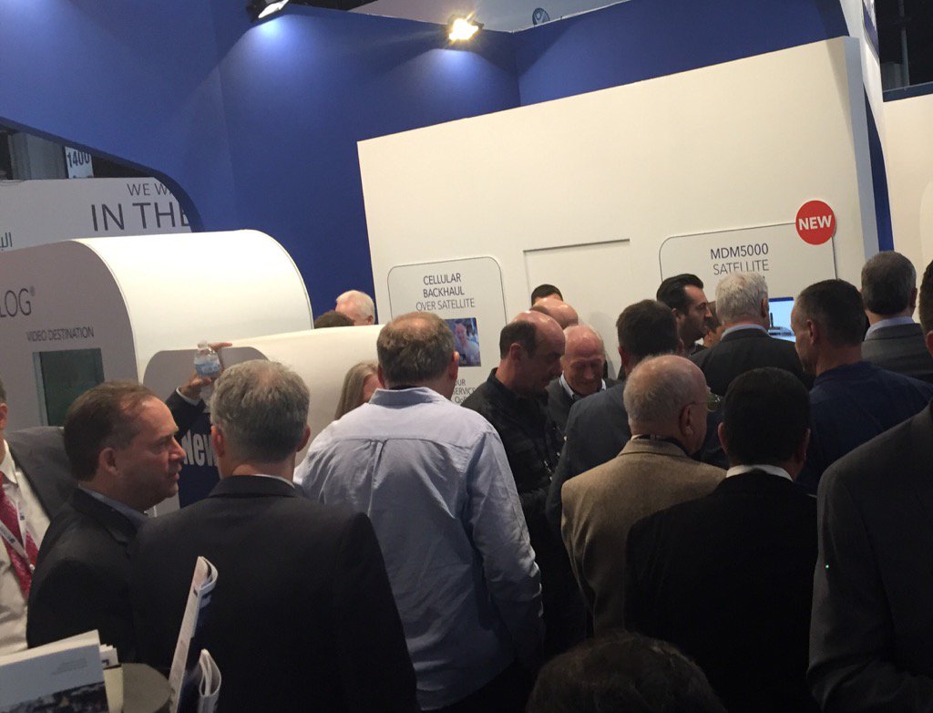 Newtec_Satcom's tweet photo. It's a tradition, #Newtec's Belgian beer happy hour! Packed booth today... @SATELLITEDC https://t.co/phPoupuWWO
