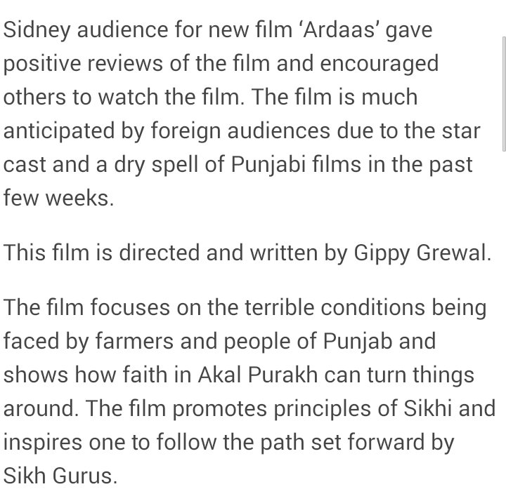 neeraguleria's tweet photo. #DailySikhUpdates 🙏Sydeny Review👏 #ARDAAS🙏Director @igippygrewal 👌👍✌ Mangnificient #StarCast #Dialogs N #Music🎇👏👍✌👌 https://t.co/SIiT7gLhbX