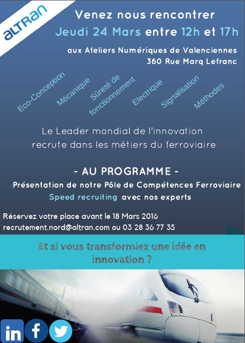 Schrieke_Noemie's tweet photo. @Altran organise un événement #recrutement. Vous avez une expé dans le #ferroviaire. Venez nous rencontrer !!! https://t.co/25hVAlfMdq