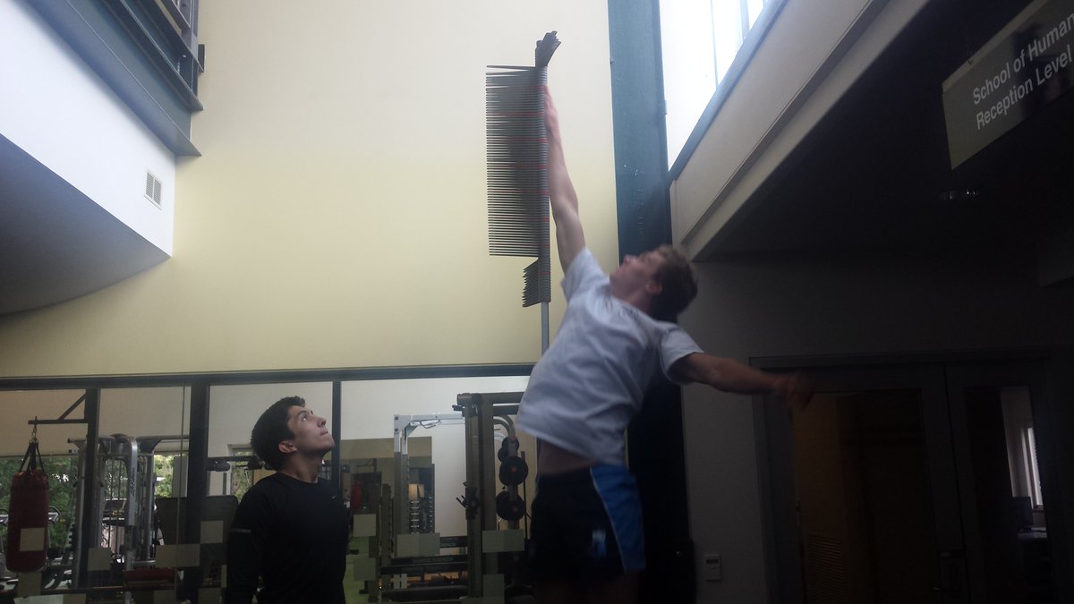 UQHealth's tweet image. Spotted at #UQ Human Movements this afternoon. Vertical leaps in the corridor. As you do. @UQ_News #madhops