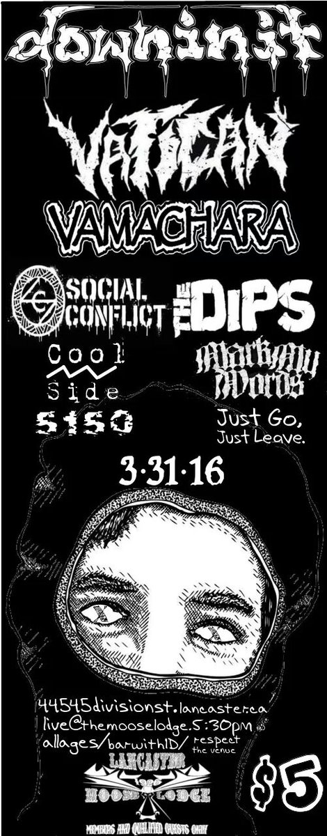 3/31 <a href="/downinitnchc/">DOWN IN IT</a> @VaticanXXX <a href="/VamacharaHC/">Vamachara</a> <a href="/CoolSideYouth/">C ⌐■_■L SIDE</a>