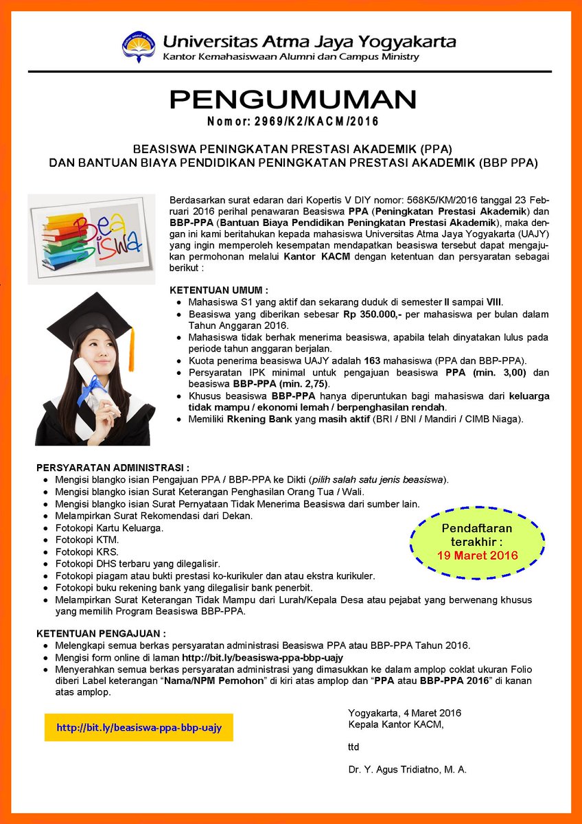 FT_UAJY's tweet photo. Beasiswa PPA dan BBP PPA 2016 https://t.co/fITklVNuS8