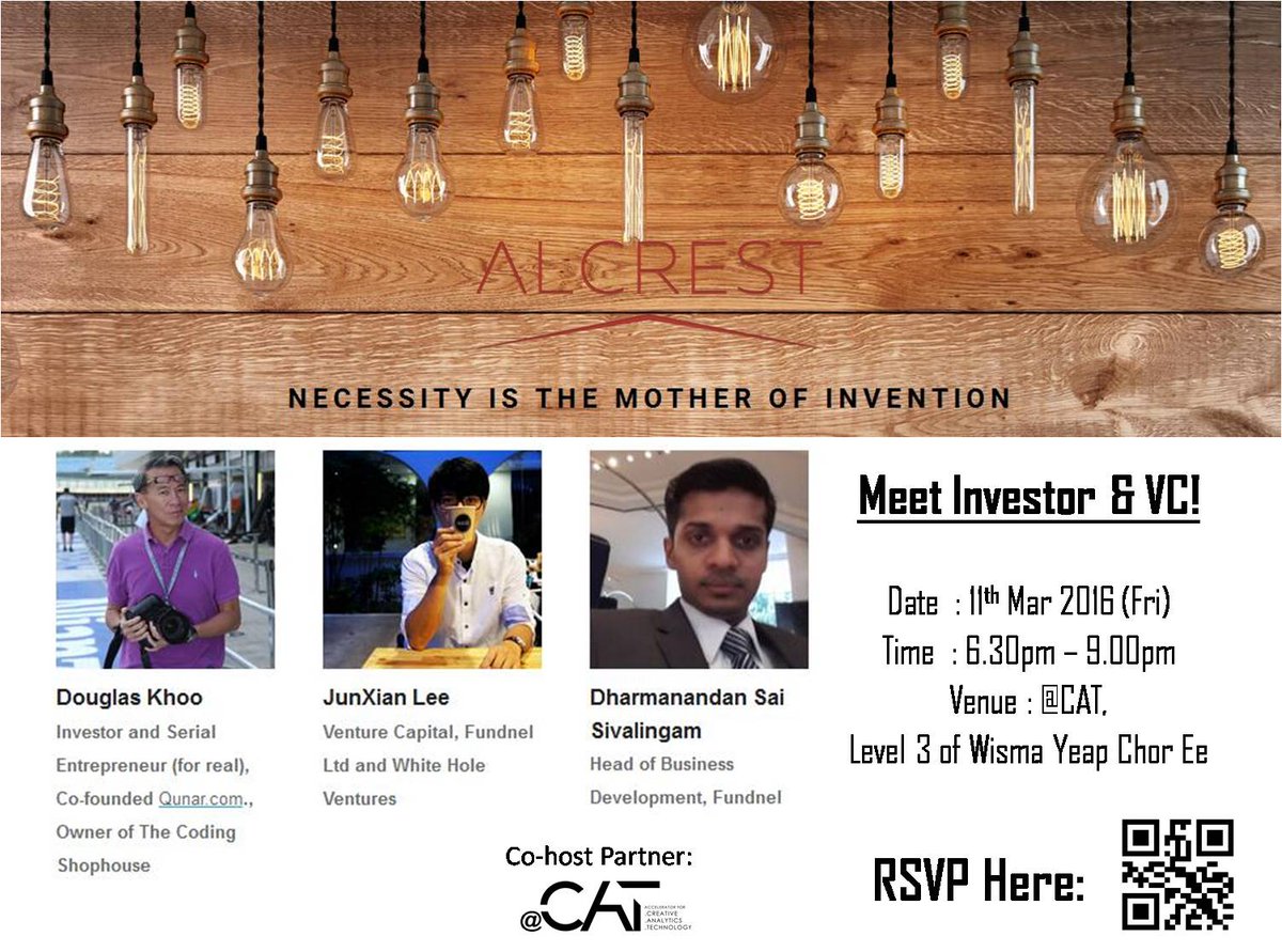 acatpenang's tweet photo. Partner with @AlcrestGroup to co-host a Penang Chapter Roadshow #1 - Meet the VCs, Register: https://t.co/I9TWg3Kc2s https://t.co/dSv5sSSy0T