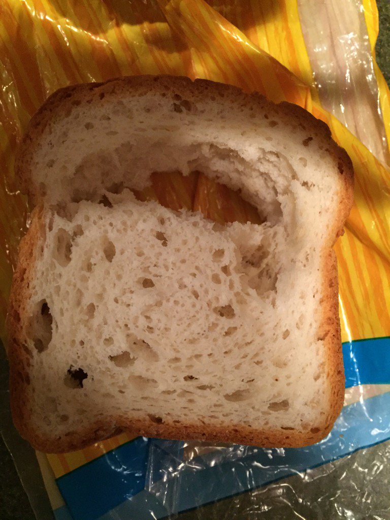 natcriley's tweet photo. @udisglutenfree love your bread, but hate when half of it is missing! https://t.co/z2G8q1UD1D