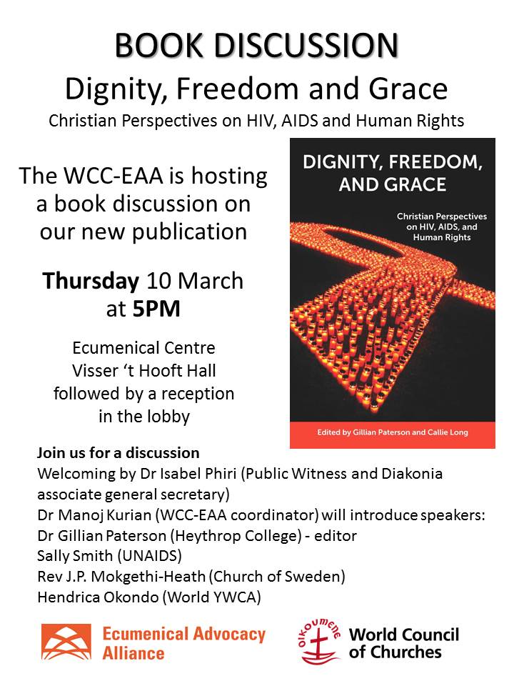 Today at 5PM @ #EcumenicalCentre #WCC <a href="/e_alliance/">Ecumenical Advocacy Alliance (WCC-EAA)</a> discusses its #newpublication on #HIV, #AIDS and #humanrights