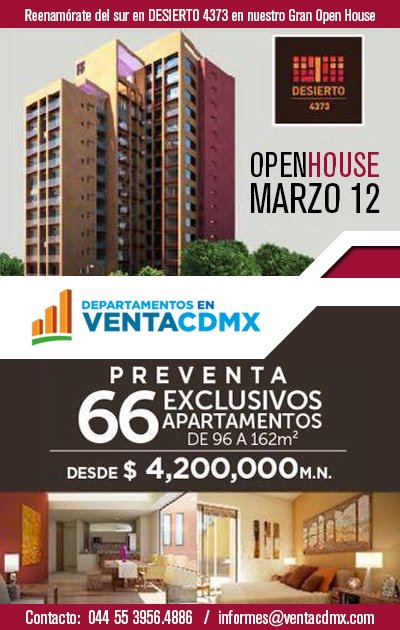 Asiste a nuestro Exclusivo Gran Open House en Desierto #4373 <a href="/VentaCDMX/">VentaCDMX</a>  te invita!