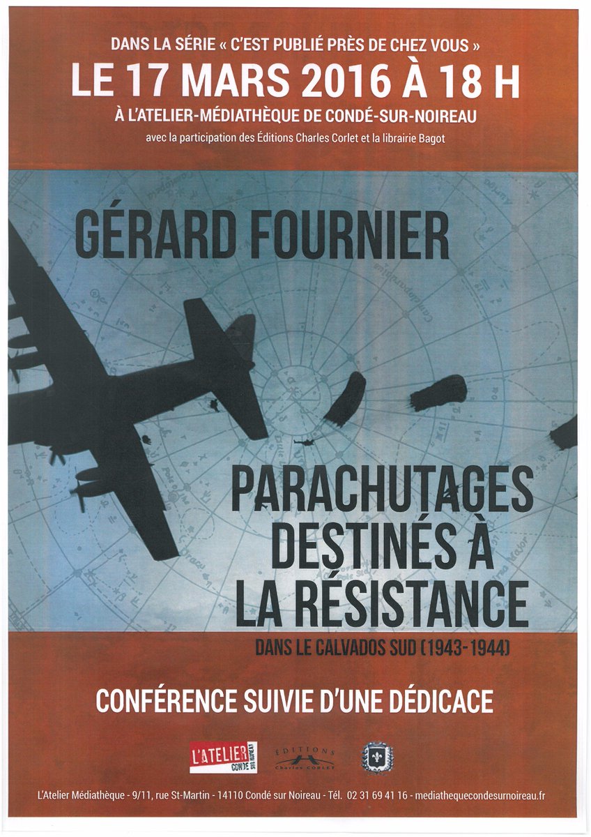 LibrairieBagot's tweet photo. Prochaine rencontre "c'est publié près de chez vous" avec Gérard Fournier à la médiathèque de Condé-sur-Noireau https://t.co/TY9Mt23htq