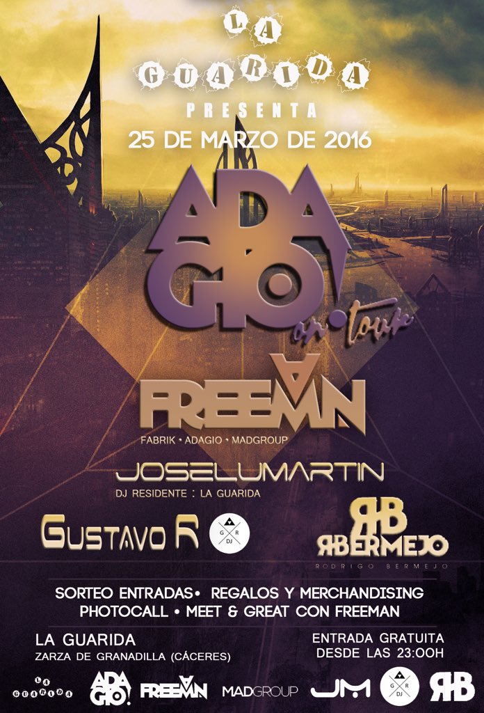 JoseluMartin03's tweet photo. @Freeman_Spain @Adagiomadrid @GusR_Dj @BerMe_ClubLife 25 de Marzo 🎶🎶🎶🤘🏼 https://t.co/bDR9TIdUVp