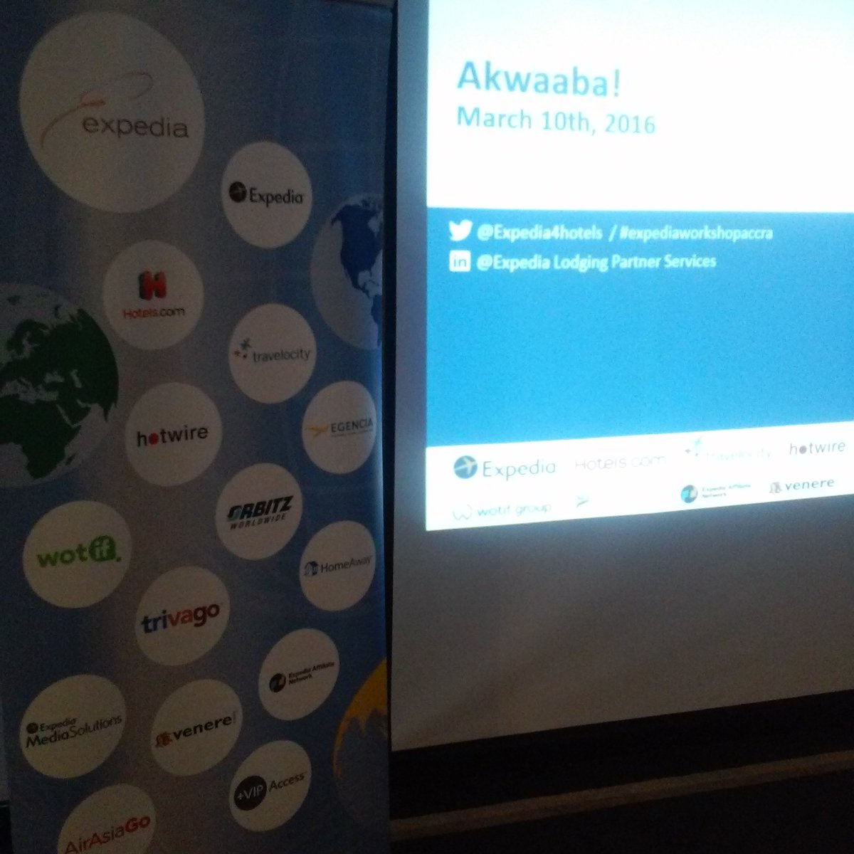 Expedia_WCA's tweet photo. Setting up! #expediaworkshopaccra @Expedia4Hotels https://t.co/xsj9R8zc1X