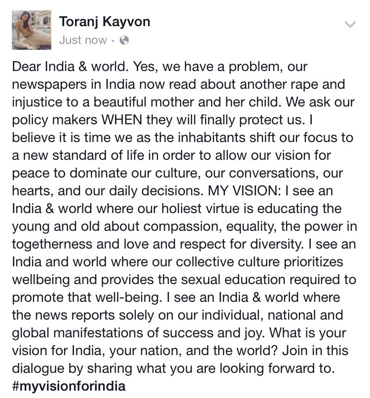 ToranjKayvon's tweet photo. #myvisionforindia https://t.co/X3vRsIrwvz