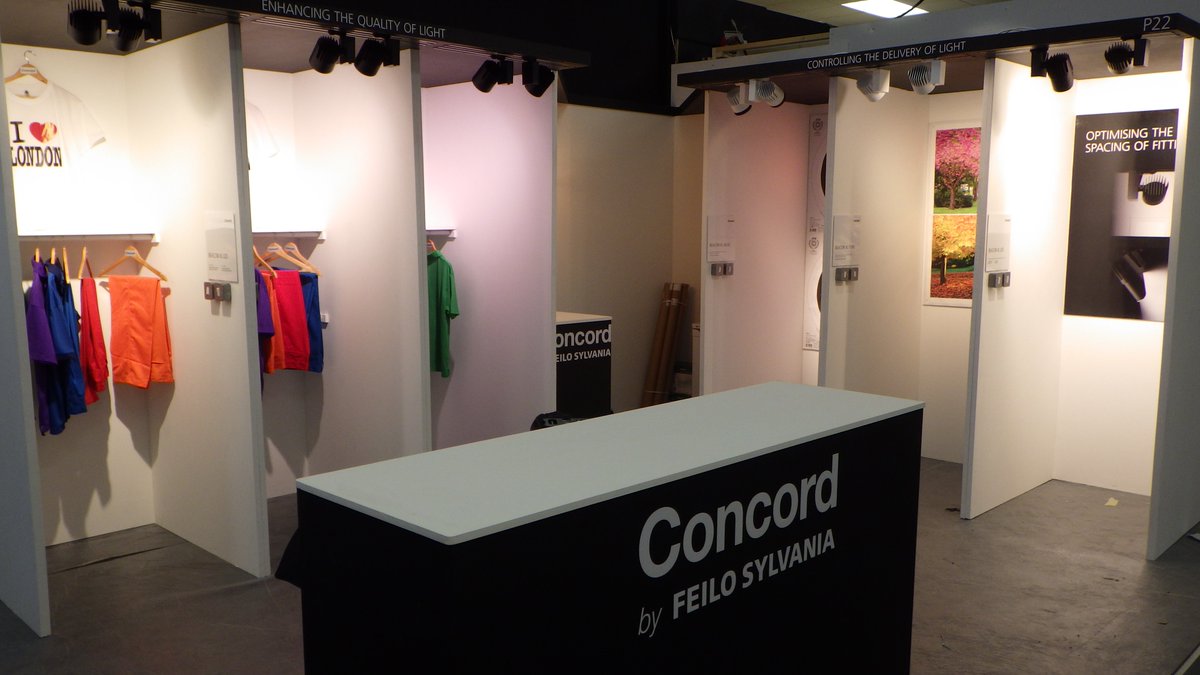 Day 2 @RtlDesignExpo visit stand P22 to view @Concord_FS lighting solutions to create the perfect store effect.