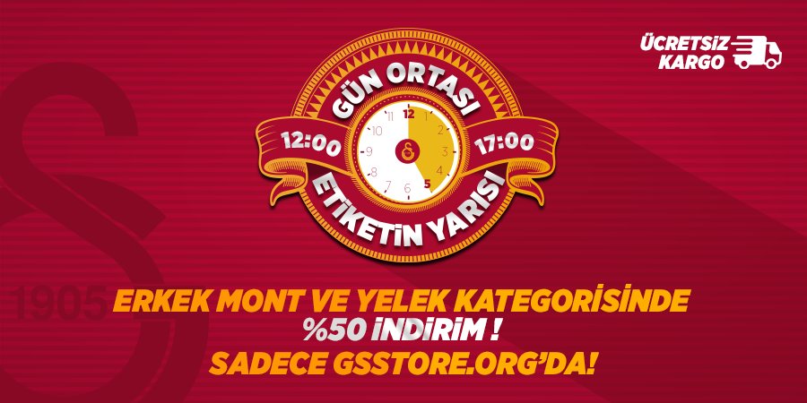 GSStore's tweet photo. Büyük Galatasaray TARAFTARI ! Gün Ortası Etiketin Yarısı, Özel Kategorisinde BAŞLADI ! https://t.co/V5lDcaBB9x https://t.co/sbUIBvSd3T