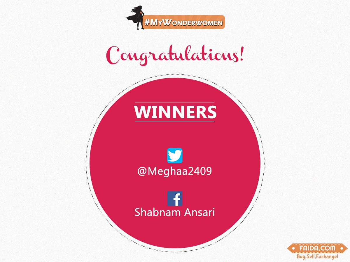 FaidaOnline's tweet photo. Here it is! Congratulations! Thank you all for your participation! Winner, please DM us your details! #MyWonderwomen https://t.co/c2LFrCeZYJ