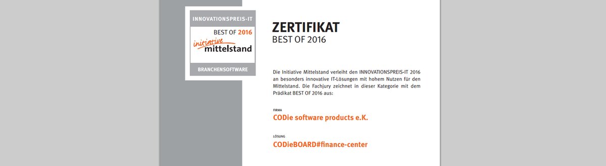 Eine tolle Überraschung, unsere #Maklersoftware hat den Best of Preis 2016 erhalten von Innovationspreis-IT! #makler