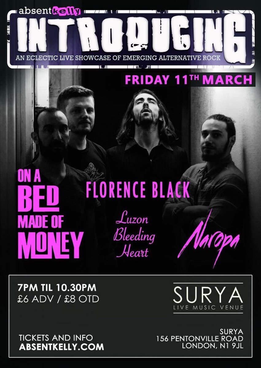 Go check out Wales's awesomest new export.. Florence black- tomorrow night at @Surya_London
<a href="/florenceblackUK/">Florence Black</a> #\m/