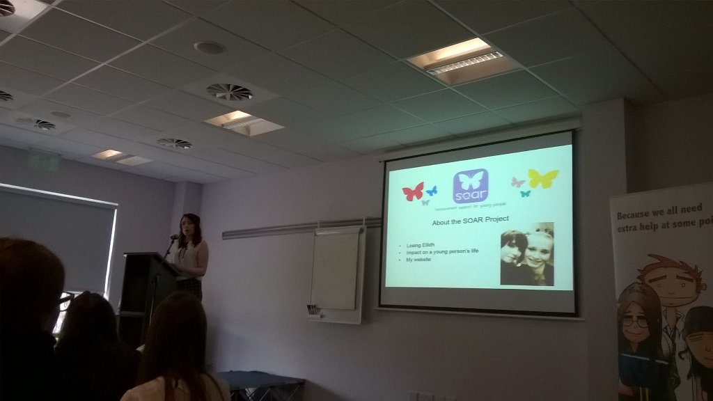 SharpoLaura's tweet photo. Super proud of Gen presenting in her Soar bereavement website #FixersNation #EnquireAC @cisweb https://t.co/2zAyiZunKZ