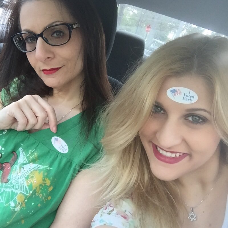 sheshler's tweet photo. Exercising my civic duty with my baby girl. Best way to start a day! #wevoted #youshouldvotetoo https://t.co/8DrxxbiSfd