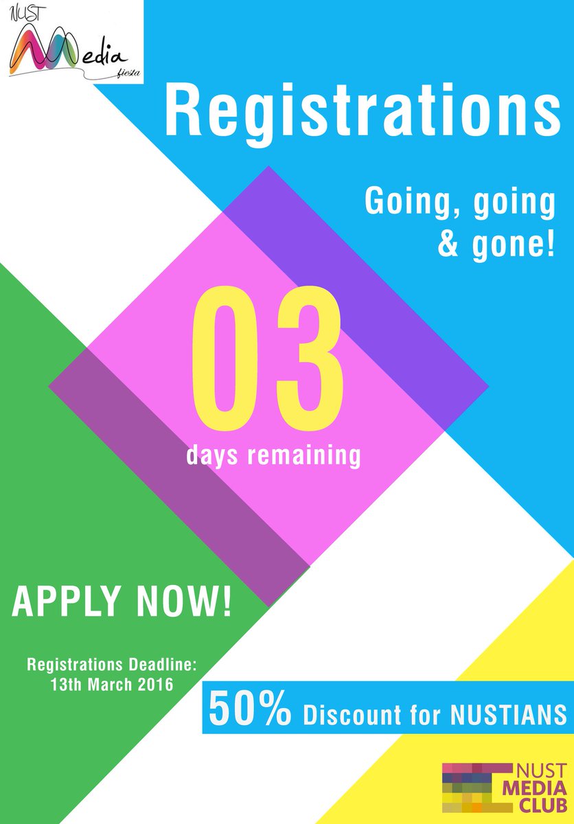 NUSTMediaClub's tweet photo. NMF is about kick off. Registrations underway. We want YOU to be there!
Experience NUST 🎬
#NMF #NMC #Register #NUST https://t.co/qQMEha2A50