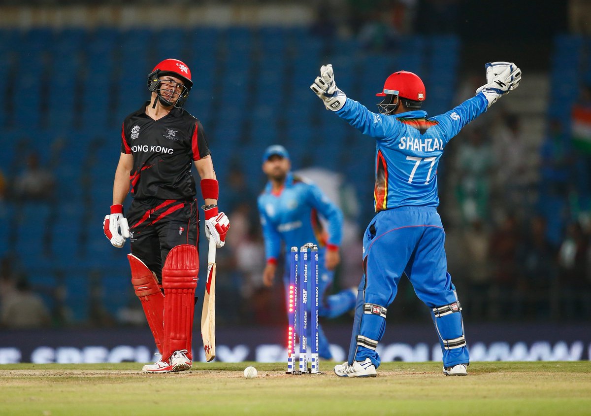 ICC's tweet photo. Steady batting from Afghanistan gave them a comfortable victory over Hong Kong by 6 wickets #WT20 #HKvAFG #HK #AFG https://t.co/sVm9Hrf9JV