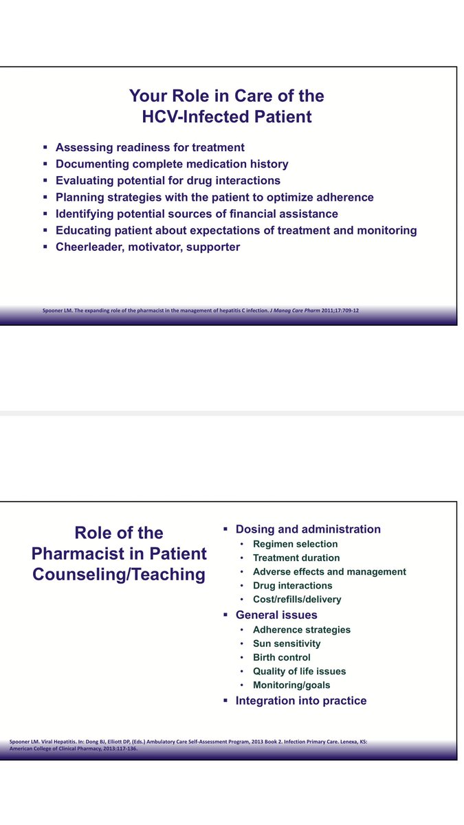 LPadgettPharmD's tweet photo. Role of the #pharmacist in #HepC treatment from Spoon, et al. #REEDCE2016 https://t.co/lvMYOkDwCJ