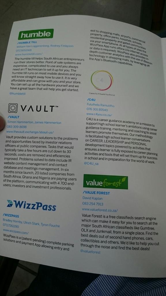 StartupGrindCPT's tweet photo. They all sound so good! See these Startups at #SBTechShowcase. https://t.co/ldGgb3nok0