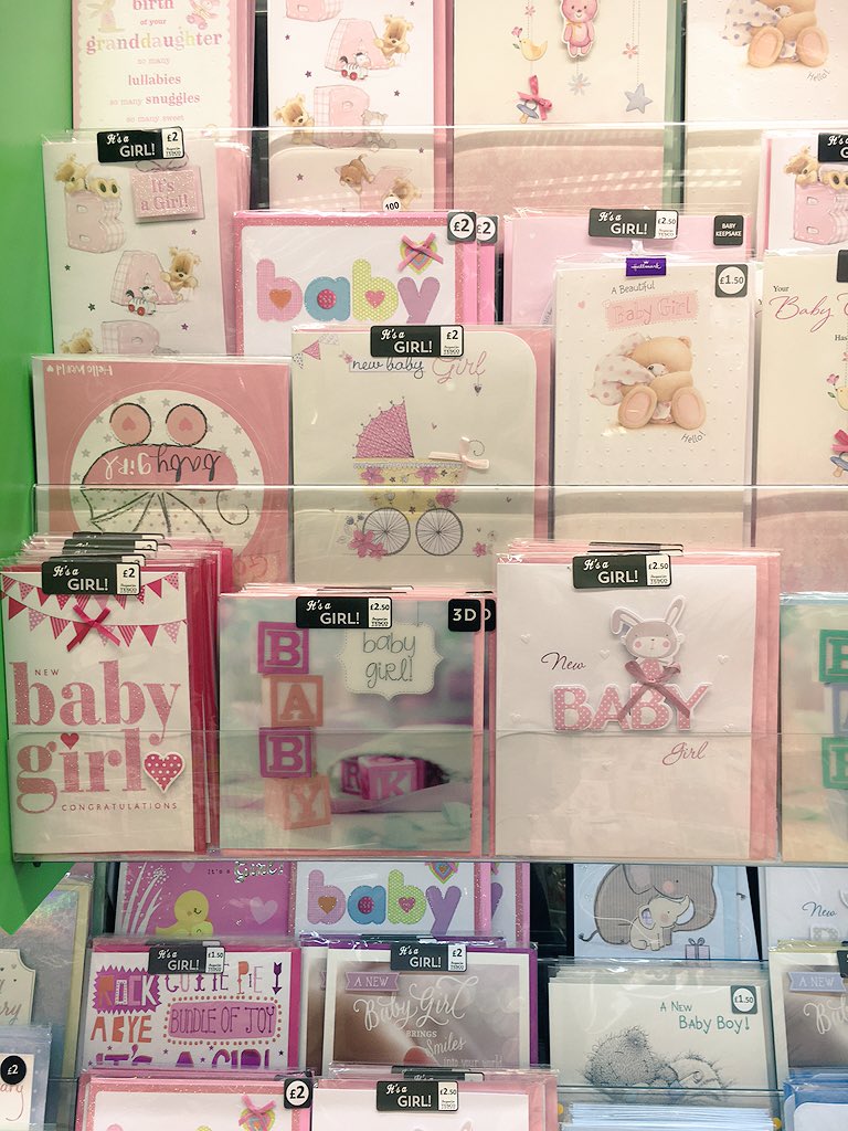 Sivakami_R's tweet photo. Trying to find just one new baby girl card that's not pink... Sigh. #everydaysexism #pinkstinks https://t.co/9i0EHv23se