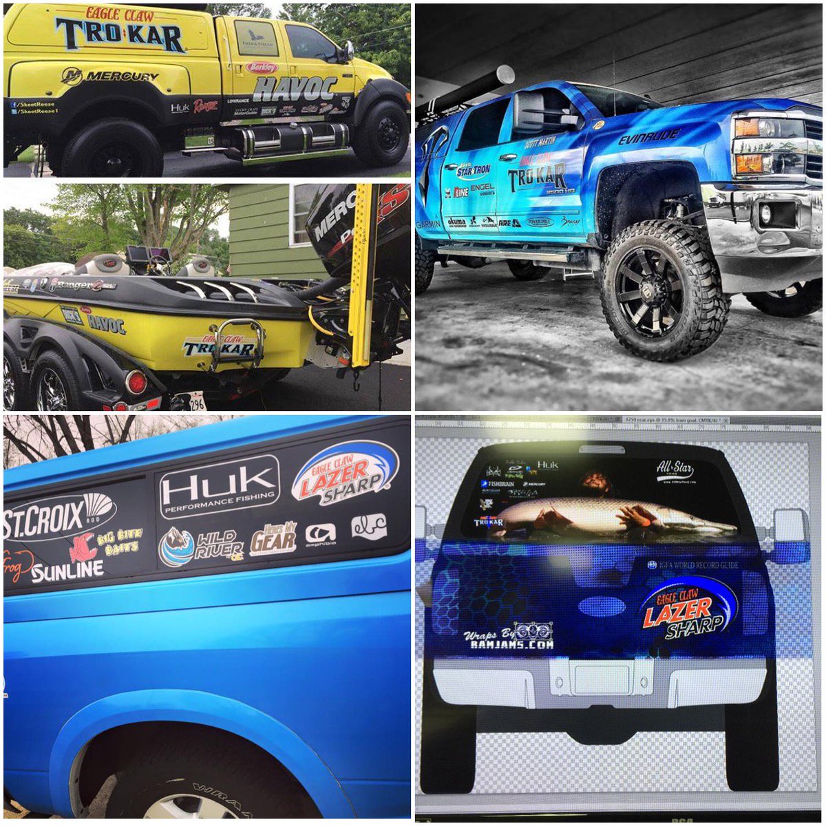 EagleClawFish's tweet photo. Love seeing all the new wraps and decals! @SkeetReese1 @SRMBASS @JacobsFishing @GarGuide https://t.co/QO5ODbx4ns