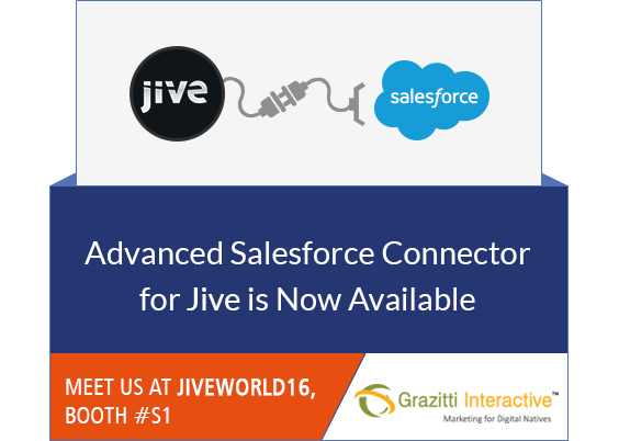 Grazitti's tweet photo. Countdown 2 #JiveWorld begins! Visit our booth to know about our #Salesforce #Jive connector https://t.co/vGRrAB7pGB https://t.co/87FMzsBN4b