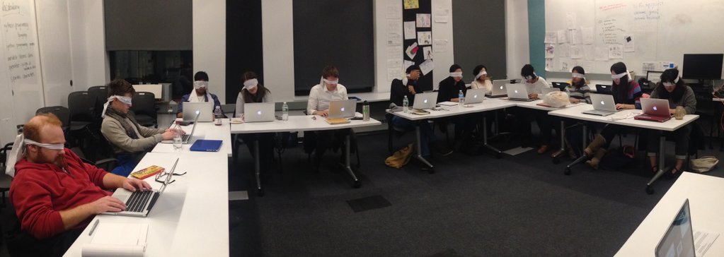 p5xjs's tweet image. Students learning the importance of #accessibleCoding w/ @ProcessingOrg Fellow Claire Kearney-Volpe @nyuabilitylab!