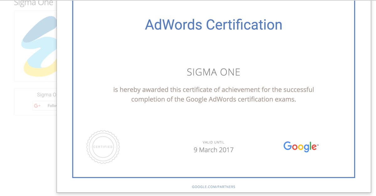 sigma1eu's tweet photo. We are certified #googlepartners !! https://t.co/Kfn66A5pt7 https://t.co/WB8NjOpUor