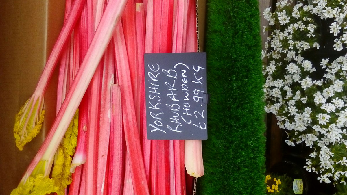 Yorkshire forced rhubarb now in £2.99 kg Howdeb #yorkshirerhubarb