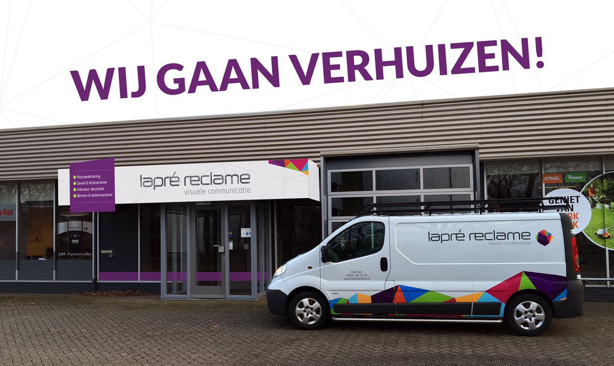 NickLapre's tweet photo. Wij gaan verhuizen! Vanaf medio april openen wij onze deuren op ons nieuwe adres : Hengelder 24a in Zevenaar https://t.co/OXDJGwJyQf