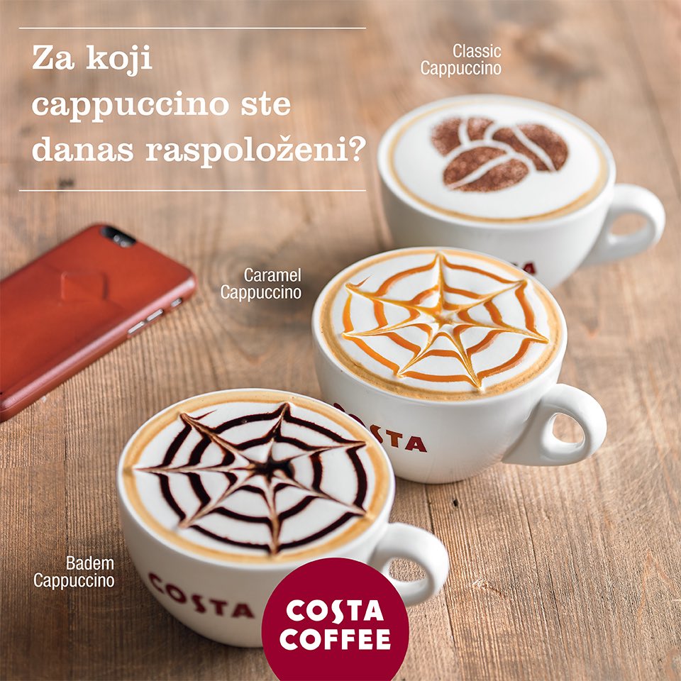 CostaCoffeeRS's tweet photo. Koji od ova tri musketara? #cappuccino #costacoffee https://t.co/lx9LqN3jxV