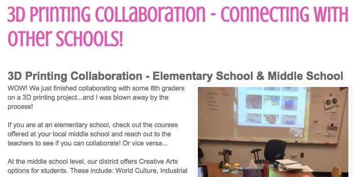 NEW POST - 3D Printing Collaboration! #STEM #STEAM #HabitsofMind #3dprinting #makers  goo.gl/LD25kW