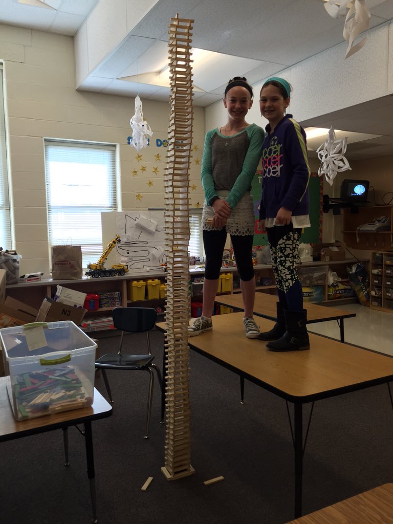 MerkleJill's tweet photo. @Maker_Kid_ The record @DarbyCreekElem for the tallest #kevachallenge tower is 8ft 2in! @Maker_Kid_ https://t.co/TpMW6OE7gq