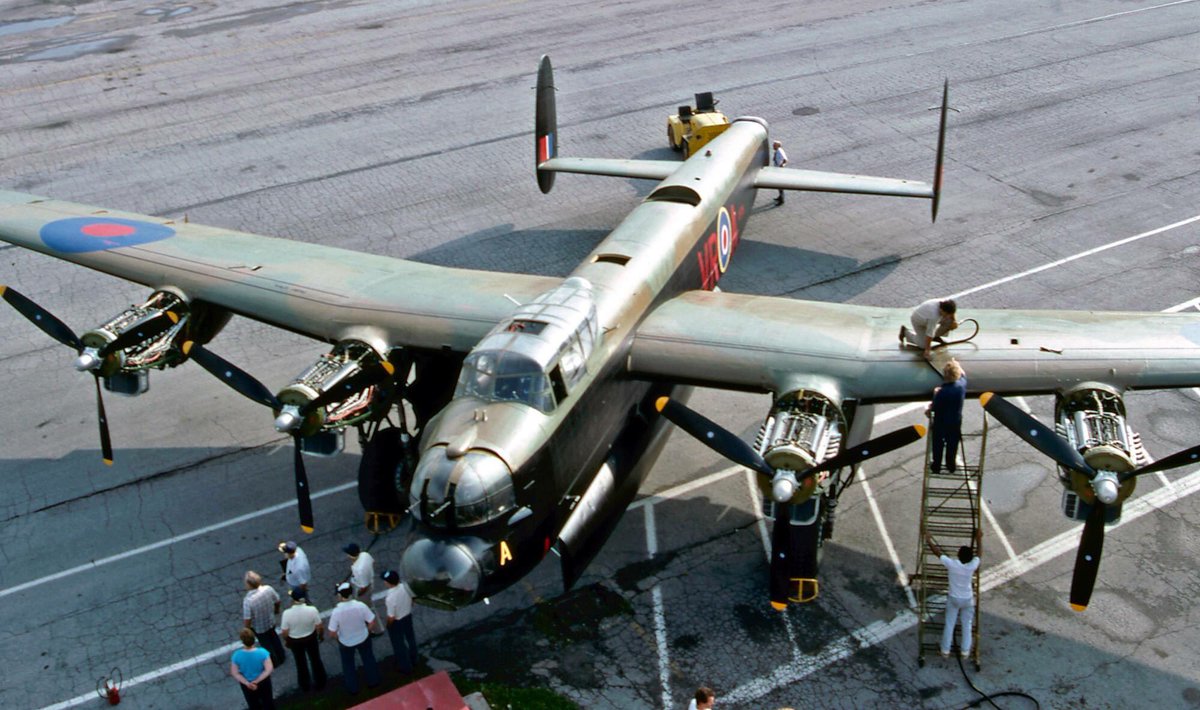 CWHM's tweet photo. Fill 'er up! The Mynarski Memorial Lancaster receiving her first tank of fuel in Sept. of 1988. #ThrowbackThursday https://t.co/RPjZye0kwh