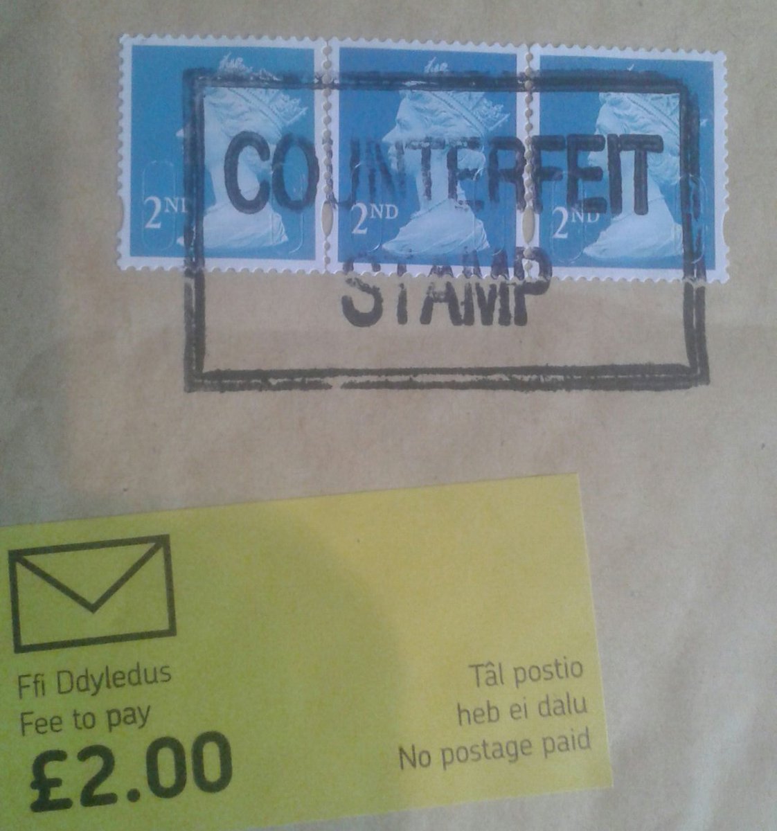 Things tight in direct mail business #stamps #royalmail #fakestamps got package of print cartridges stamp of shame