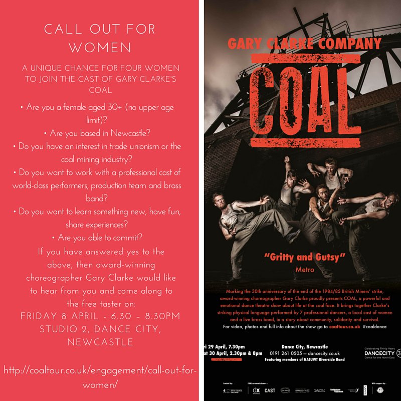dancecity's tweet image. CALLING ALL WOMEN! See how you can get involved with @COALTour no dance experience necessary #danceopportunity