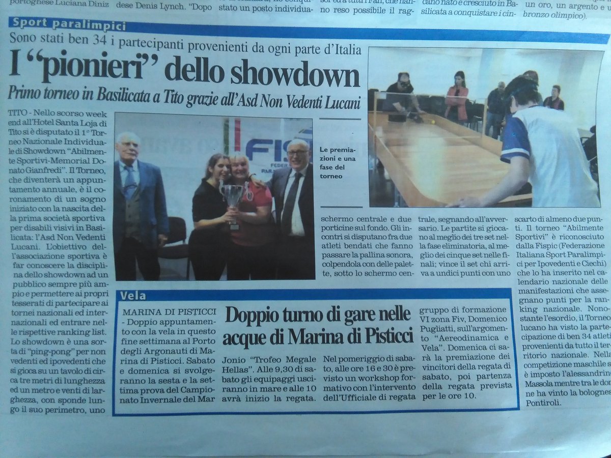 AGazaneo's tweet photo. Da "La Nuova" di oggi
#showdown
#sport
#Basilicata 
@ASD_NVL https://t.co/LbLV46WYEF