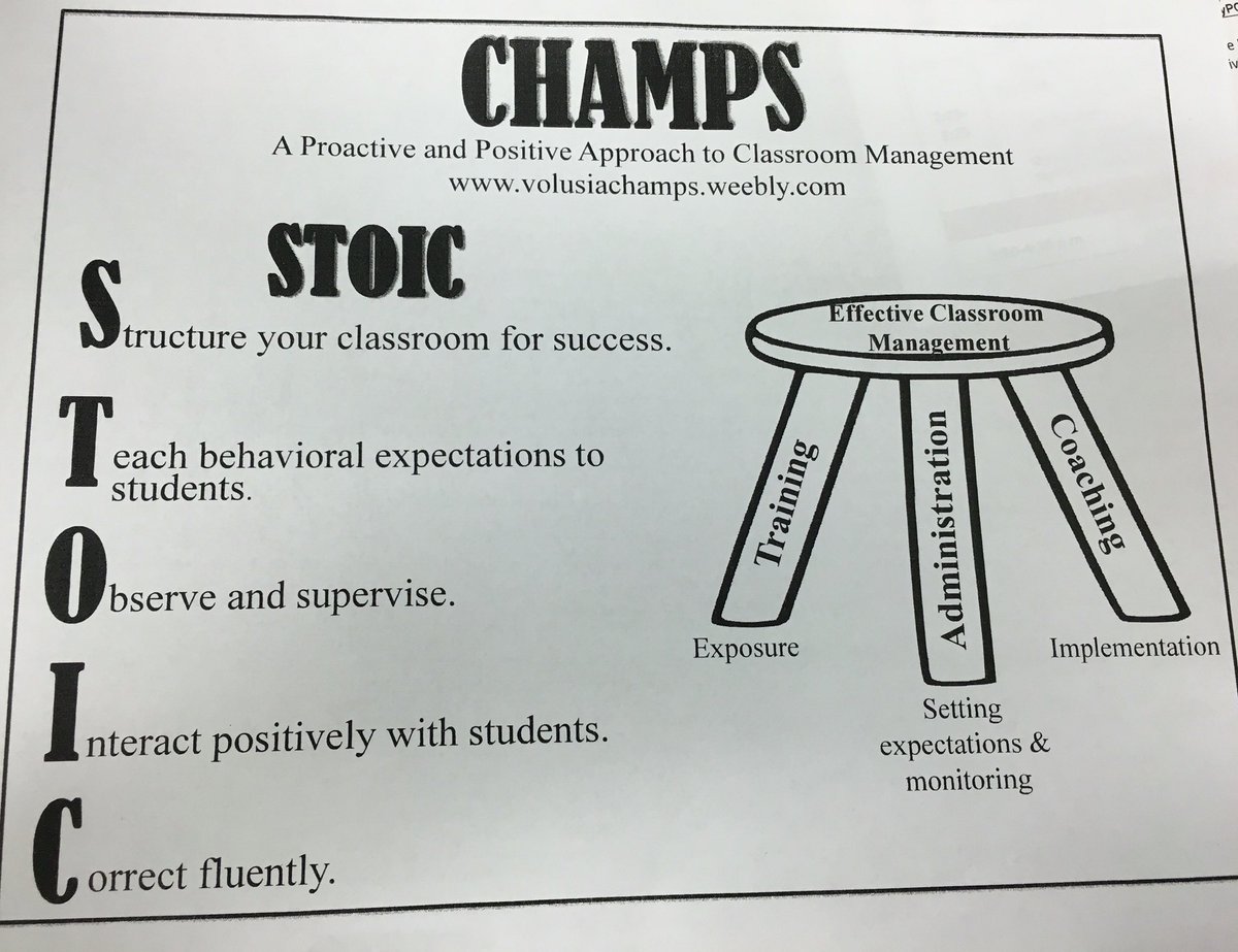 carrieadevaney's tweet photo. CHAMPS Domain 3 needs a solid base of skill in Domain 2 to be effective STOIC will help get your Ss there #adminst https://t.co/685axJskkz