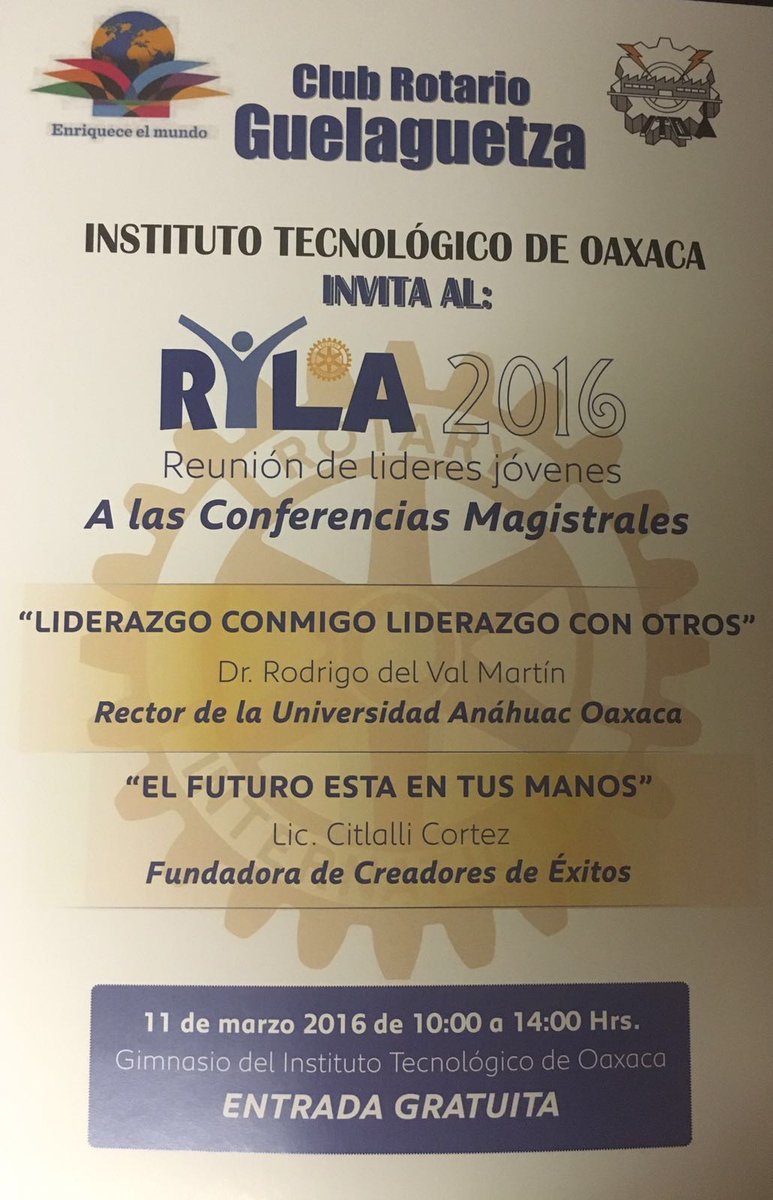 DiarioMarcaOax's tweet photo. El @ClubGuelaguetza y el @ITO_OAX invitan a las conferencias magistrales el 11 de marzo de 10 a 14 hrs. https://t.co/am9X1hXqIu