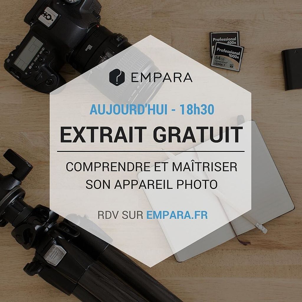 Ce soir, 1h30 de cours gratuit sur l'ouverture de votre appareil photo.
Rdv à 18h30 sur le… ift.tt/1RBMavk