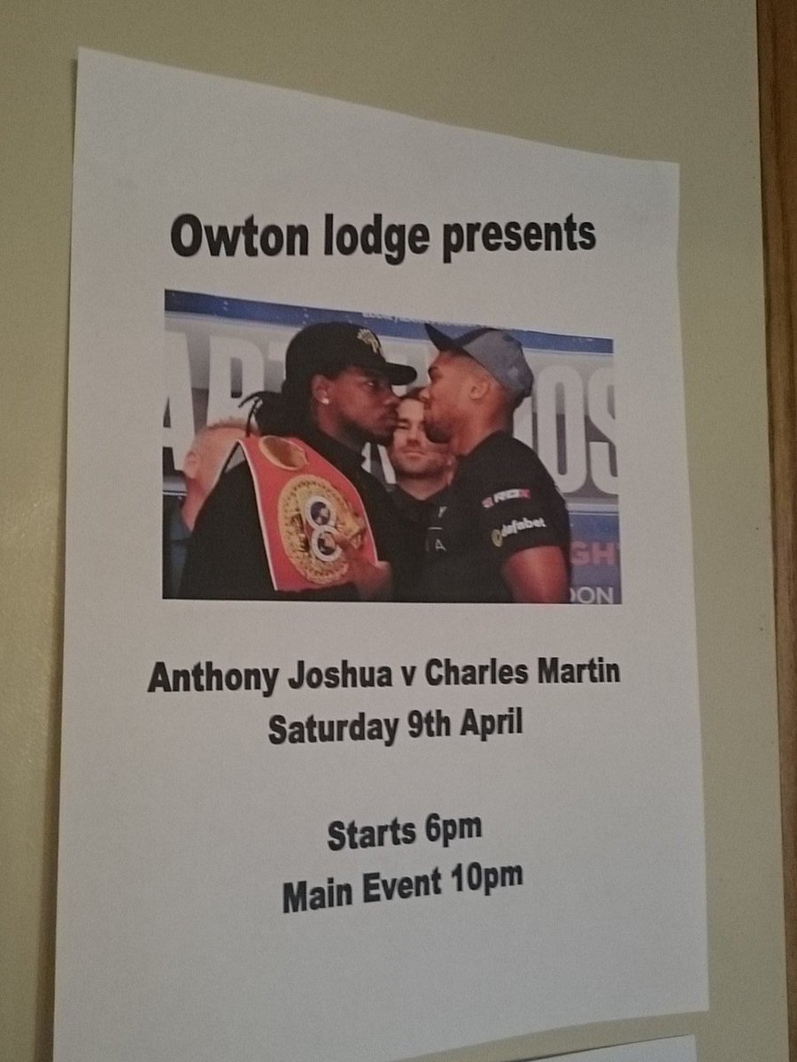 Live boxing, 9th April with main event starting 10pm so get down early for a good seat