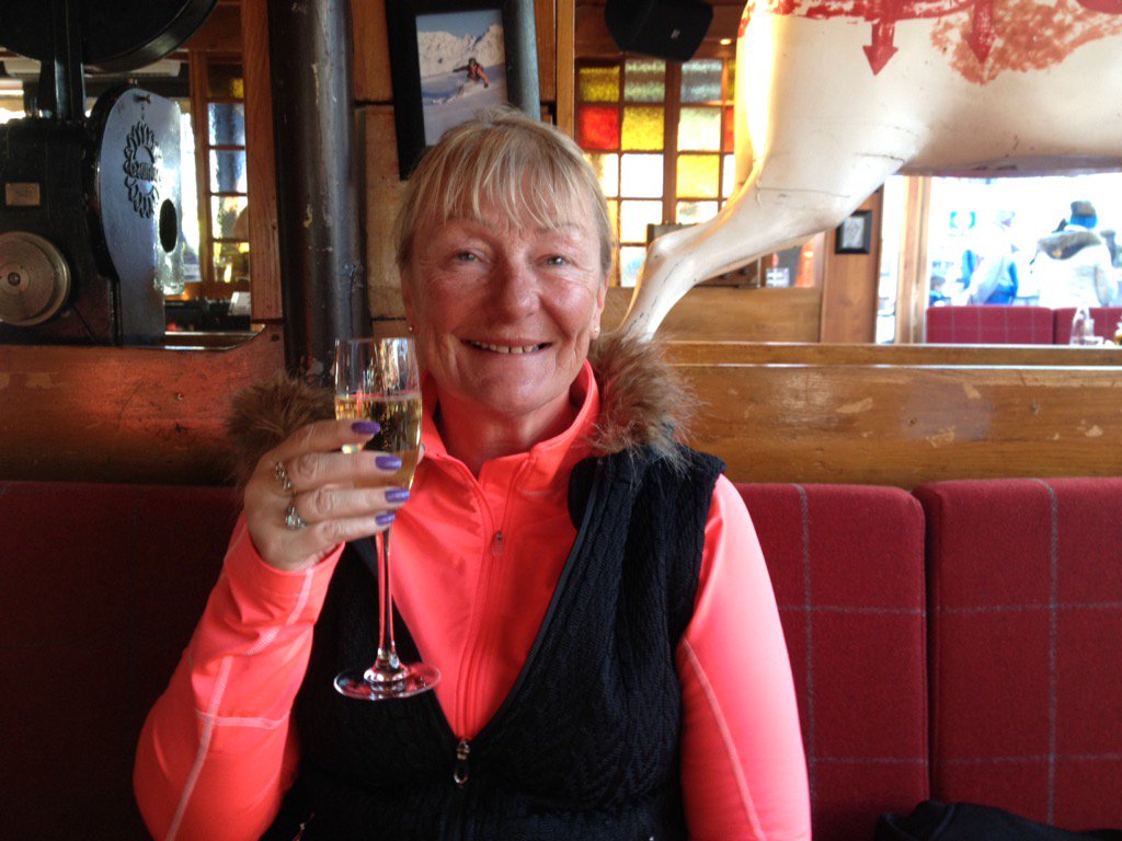 Piper222John's tweet photo. Happy Mrs C supping champers in Courchevel 1850!! https://t.co/mh7UI0D27l