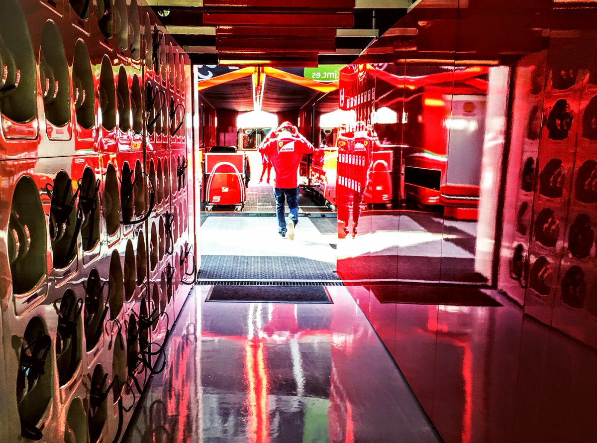 ScuderiaFerrari's tweet photo. "Commencing countdown, engines on, check ignition..." Now it's time for #RedSeason https://t.co/jVidUJqqgD