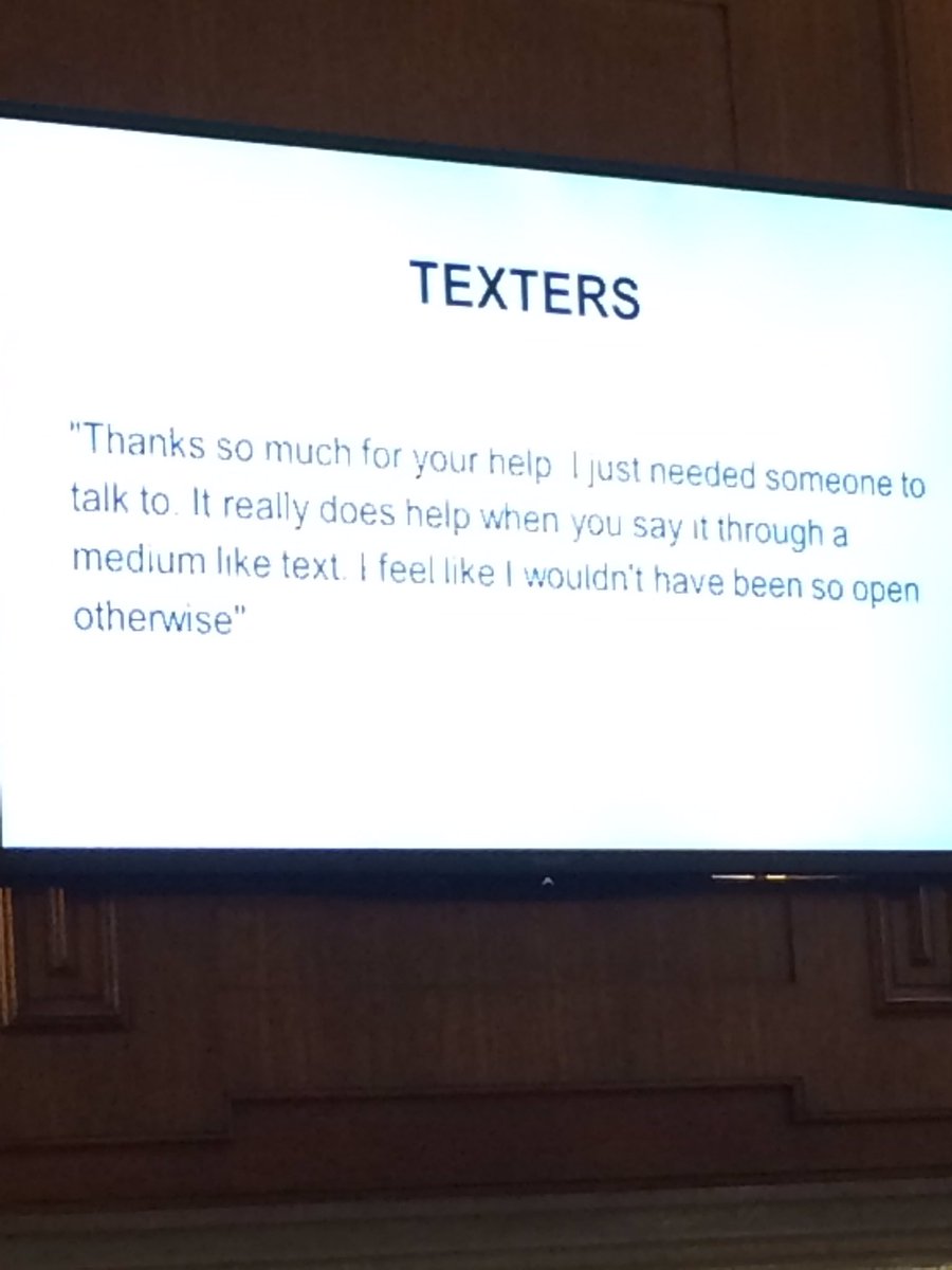 DepressionCntr's tweet photo. Now hearing from @CrisisTextLine experts. #DoCC16 https://t.co/uHMl6wq2Qw