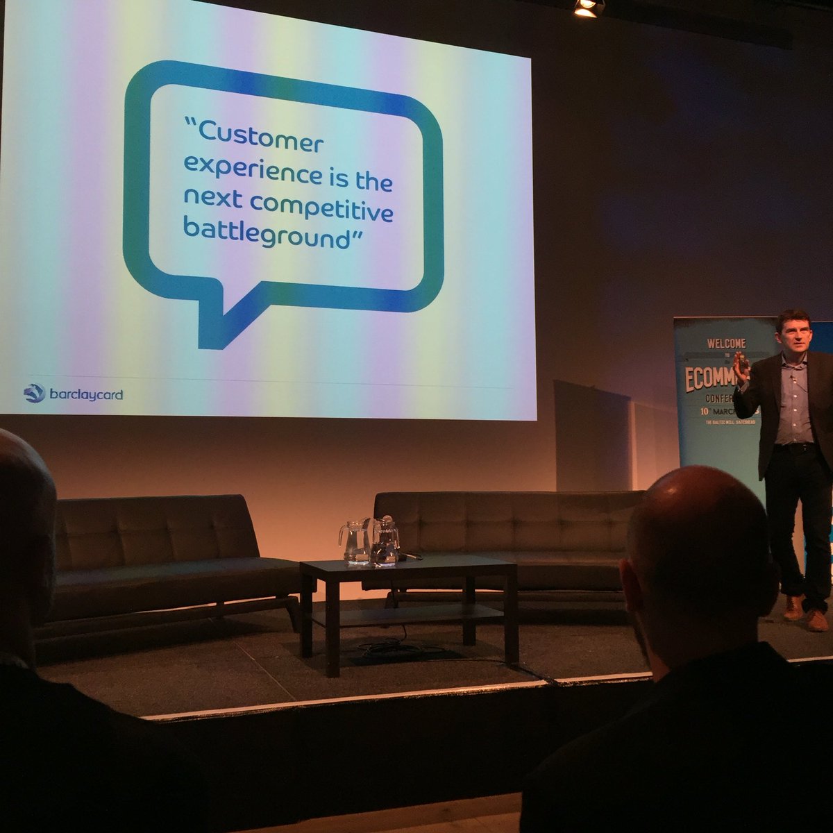 Visualsoft's tweet photo. "Customer experience is the next competitive battleground" @BcardBusiness #VSComCon #customerexpo https://t.co/7tc1WgBkuD